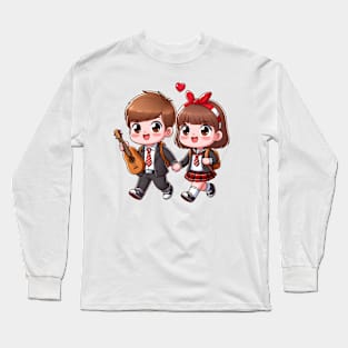 Valentine's Cartoon Delights T-Shirt Long Sleeve T-Shirt